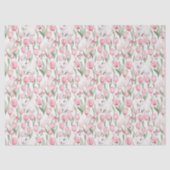 🌷🐇ウォータカラー うさぎとチューリップ イースター 薄葉紙 (正面)
