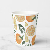 ウォータカラー シトラス ウェディング | オレンジ トスカーナ サマー 紙コップ (右)