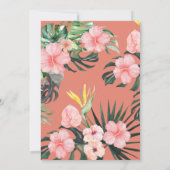 ウォータカラー　トロピカル　フラワーズ　サマー　ビーチ　ウェディング 招待状 (裏面)