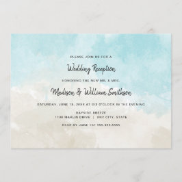ウォータカラー・ビーチ・ウェディング・レセプション 招待状