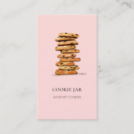 ウォータカラー ピンク ビジネスカード クッキー ベーカリー