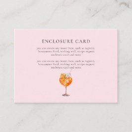 ウォータカラー ピンク ラブ アット ファースト スプリッツ ブライダル シャワー エンクロージャーカード