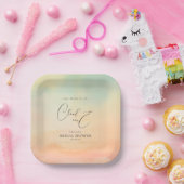 ウォータカラー 夢見るような夕焼け 雲9  ブライダルシャワー ペーパープレート (パーティー)