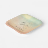 ウォータカラー 夢見るような夕焼け 雲9  ブライダルシャワー ペーパープレート (傾斜あり)