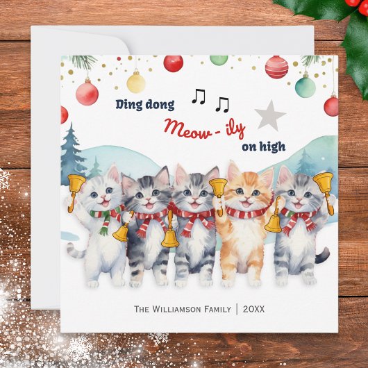 ウォータカラー 猫 クワイア クリスマス