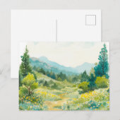 ウォータカラー 自然 山 手描き ポストカード (正面/裏面)