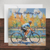 ウォータカラー 自転車 レース パパ 誕生日おめでとう カード