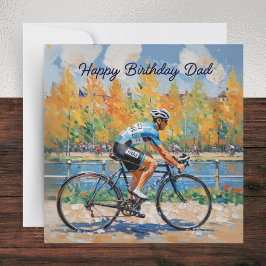 ウォータカラー 自転車 レース パパ 誕生日おめでとう カード