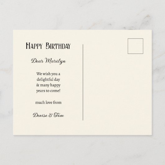 ウォーターおもしろいカラールースターカクテル誕生日 ポストカード (裏面)