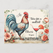 ウォーターおもしろいカラールースターカクテル誕生日 ポストカード (正面)