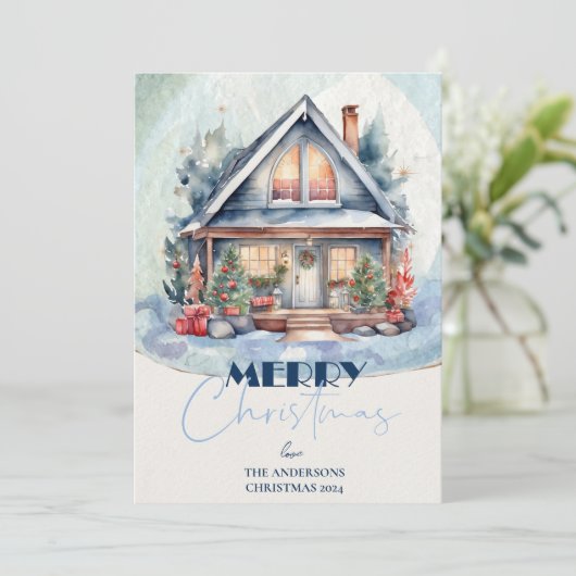 ウォーターかわいらしカラークリスマスハウスフェスティバル シーズンカード (スタンド正面)