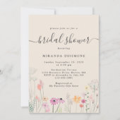 ウォーターかわいらしカラーワイルドフラワーブライダルシャワー 招待状 (正面)