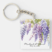 ウォーターの色をカスタマイズする藤の紫のフローラ キーホルダー (正面)