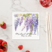 ウォーターの色をカスタマイズする藤の紫のフローラ スタンダードカクテルナプキン (インサイチュ)