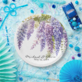 ウォーターの色をカスタマイズする藤の紫のフローラ ペーパープレート (パーティー)