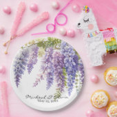 ウォーターの色をカスタマイズする藤の紫のフローラ ペーパープレート (パーティー)