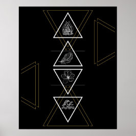 ウォーターアース空火4要素ポスター ポスター