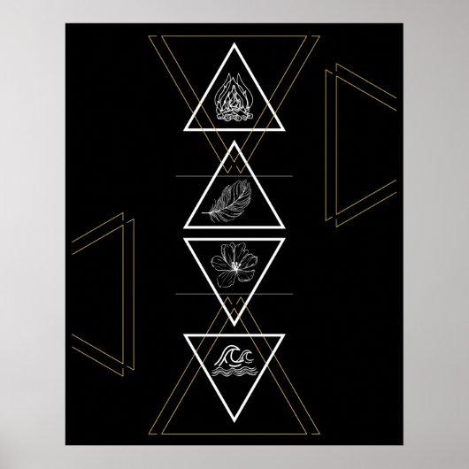 ウォーターアース空火4要素ポスター ポスター (正面)