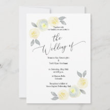 ウォーターイエロー&グレー結婚式招待状