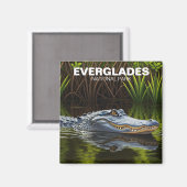 ウォーターエバーグレーズ国立公園のアリゲーター マグネット (正面/裏面)