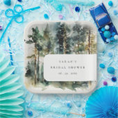 ウォーターエレガントカラーウッドランドフォレストブライダルシャワー ペーパープレート (パーティー)