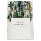 ウォーターエレガントカラーウッドランドフォレストブライダルシャワー ミディアムペーパーバッグ (正面)