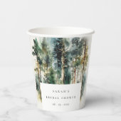 ウォーターエレガントカラーウッドランドフォレストブライダルシャワー 紙コップ (裏面)