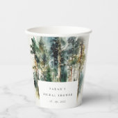 ウォーターエレガントカラーウッドランドフォレストブライダルシャワー 紙コップ (正面)