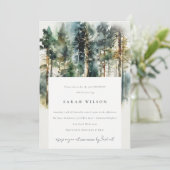 ウォーターエレガントカラーウッドランドフォレスト誕生日 招待状 (スタンド正面)