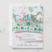 ウォーターエレガントカラーエメラルドティアラキンセアニラ 招待状 (正面)