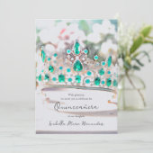 ウォーターエレガントカラーエメラルドティアラキンセアニラ 招待状 (スタンド正面)