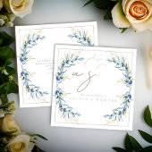 ウォーターエレガントカラーオリーブブランチ結婚式招待状