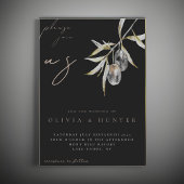 ウォーターエレガントカラーオリーブブランチ結婚式招待状