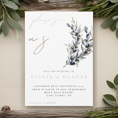 ウォーターエレガントカラーオリーブブランチ結婚式招待状