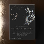 ウォーターエレガントカラーオリーブブランチ結婚式招待状