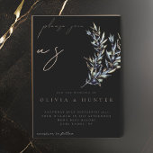 ウォーターエレガントカラーオリーブブランチ結婚式招待状
