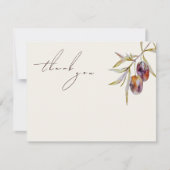 ウォーターエレガントカラーオリーブブランチ サンキューカード (正面)