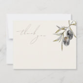 ウォーターエレガントカラーオリーブブランチ サンキューカード (正面)