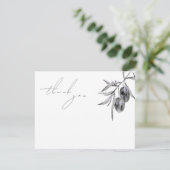 ウォーターエレガントカラーオリーブブランチ サンキューカード (スタンド正面)