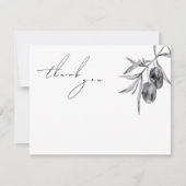 ウォーターエレガントカラーオリーブブランチ サンキューカード (正面)