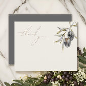 ウォーターエレガントカラーオリーブブランチ サンキューカード