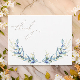 ウォーターエレガントカラーオリーブブランチ サンキューカード