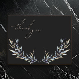 ウォーターエレガントカラーオリーブブランチ サンキューカード