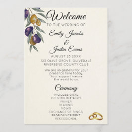 ウォーターエレガントカラーオリーブ結婚式 プログラム