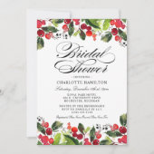 ウォーターエレガントカラーグリーナリーホリデーブライダルシャワー 招待状 (正面)