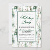 ウォーターエレガントカラーグリーンリーパインズホリデーパーティー 招待状 (正面)