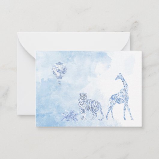 ウォーターエレガントカラートイレサファリチノワセリー動物 ノートカード (裏面)
