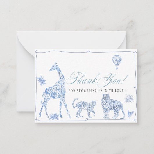 ウォーターエレガントカラートイレサファリチノワセリー動物 ノートカード (正面)