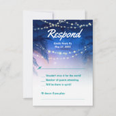 ウォーターエレガントカラーパームツリービーチ結婚式 出欠カード (正面)