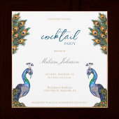 ウォーターエレガントカラーピーコックパーティー 招待状